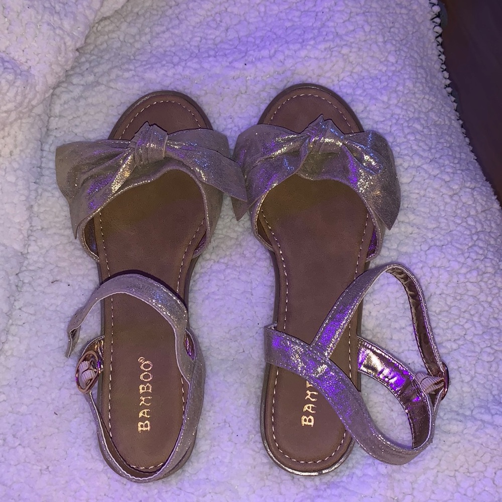 Gold bow tie sandals